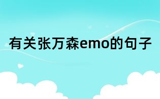 有关张万森emo的句子