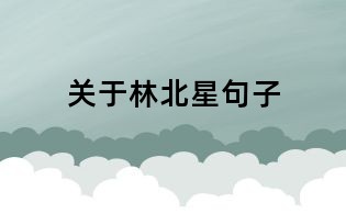 关于林北星句子