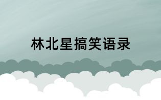 林北星搞笑语录