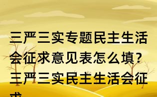 三严三实专题民主生活会征求意见表怎么填？三严三实民主生活会征求意见表填写范例