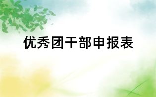 优秀团干部申报表