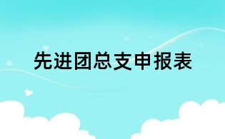 先进团总支申报表