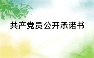 共产党员公开承诺书