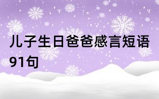 儿子生日爸爸感言短语91句