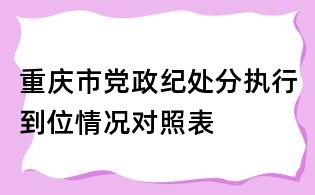 重庆市党政纪处分执行到位情况对照表