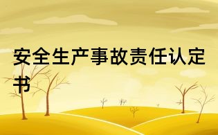 安全生产事故责任认定书