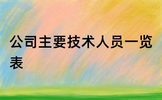 公司主要技术人员一览表