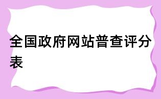 全国政府网站普查评分表