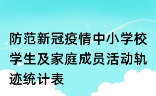 防范新冠疫情:中小学校学生及家庭成员活动轨迹统计表