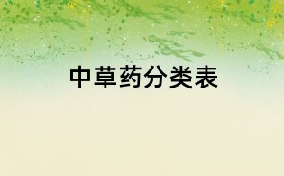 中草药分类表