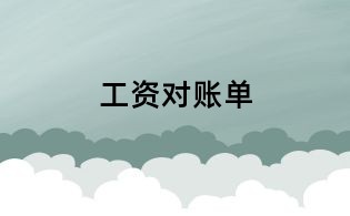 工资对账单