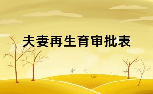 夫妻再生育审批表