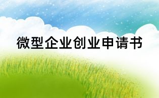 微型企业创业申请书