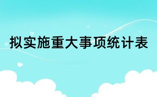 拟实施重大事项统计表