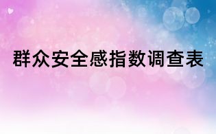 群众安全感指数调查表