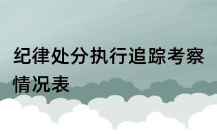 纪律处分执行追踪考察情况表