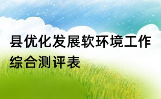 县优化发展软环境工作综合测评表