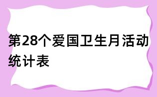 第28个爱国卫生月活动统计表