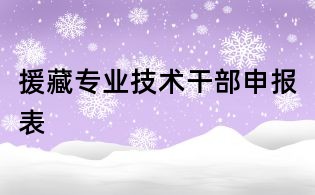 援藏专业技术干部申报表