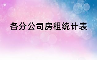 各分公司房租统计表