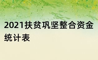 2021扶贫巩坚整合资金统计表