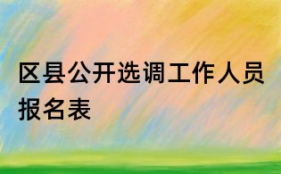 区县公开选调工作人员报名表