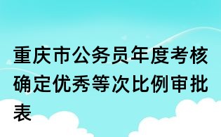 重庆市公务员年度考核确定优秀等次比例审批表