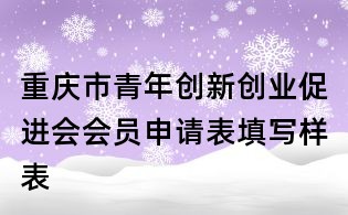 重庆市青年创新创业促进会会员申请表填写样表