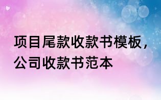 项目尾款收款书模板,公司收款书范本