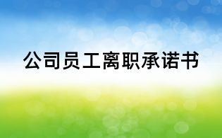 公司员工离职承诺书