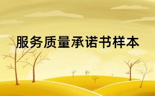 服务质量承诺书样本