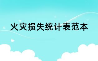 火灾损失统计表范本