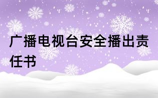 广播电视台安全播出责任书
