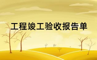 工程竣工验收报告单