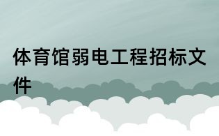 体育馆弱电工程招标文件