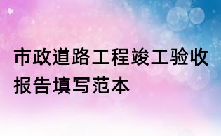 市政道路工程竣工验收报告填写范本