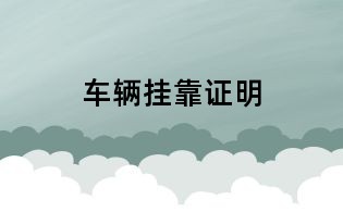 车辆挂靠证明