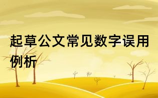 起草公文常见数字误用例析