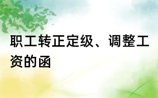 职工转正定级、调整工资的函