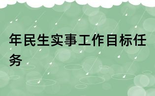 年民生实事工作目标任务