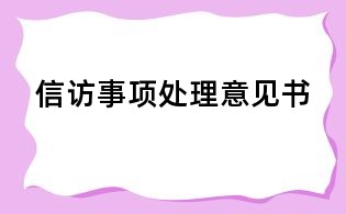 信访事项处理意见书