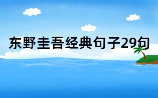 东野圭吾经典句子29句