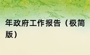 年政府工作报告(极简版)