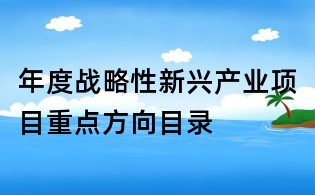 年度战略性新兴产业项目重点方向目录