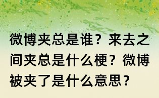 微博夹总是谁?来去之间夹总是什么梗?微博被夹了是什么意思?