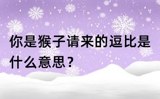 你是猴子请来的逗比是什么意思?