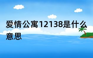 爱情公寓12138是什么意思