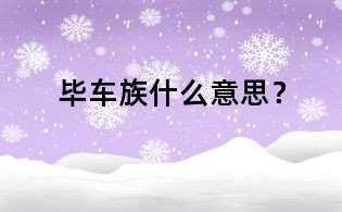 毕车族什么意思？