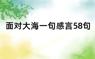 面对大海一句感言58句