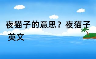 夜猫子的意思?夜猫子 英文